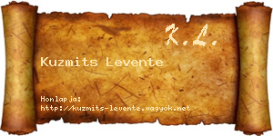 Kuzmits Levente névjegykártya